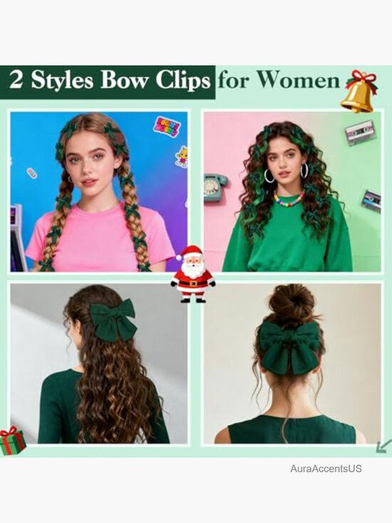 25 Piece Hair Accessories Set - Scrunchies, Claw Clips, Bows, Brush